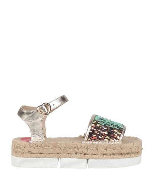 Love Moschino Green Espadrilles Leather, Textile Fibers