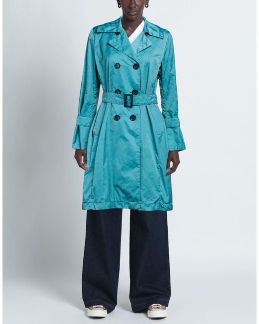 Herno Blue Overcoat & Trench Coat
