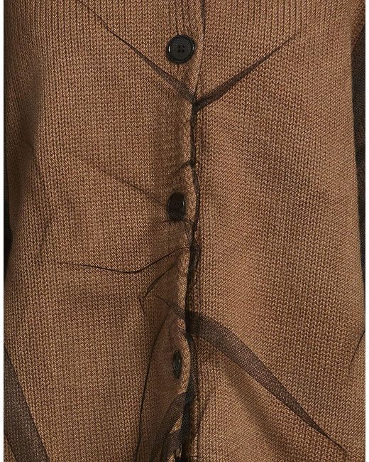 MSGM Brown Cardigan Wool, Polyamide