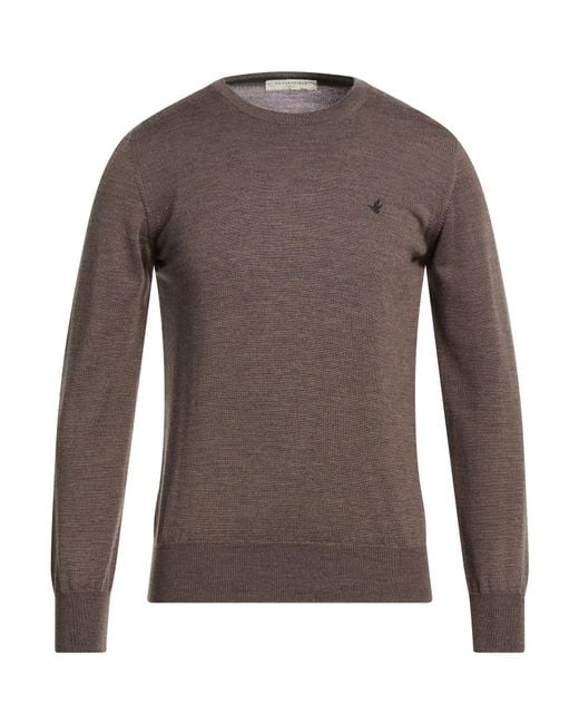 Brooksfield Brown Khaki Sweater Virgin Wool for men