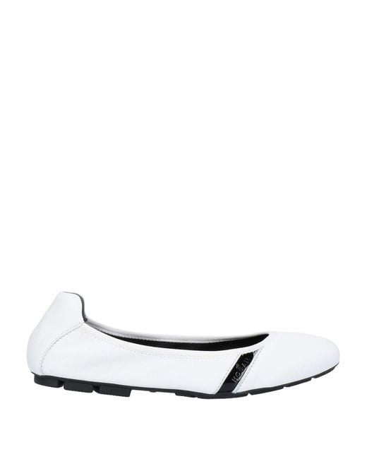 Hogan White Ballet Flats