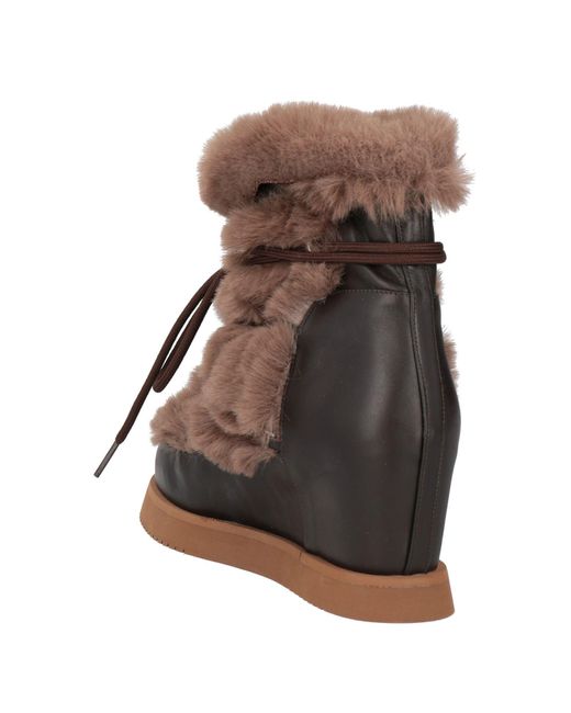 Eqüitare Brown Dark Ankle Boots Leather, Shearling