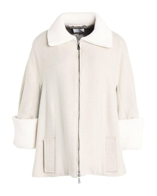Eleventy White Light Coat Viscose, Wool, Cashmere