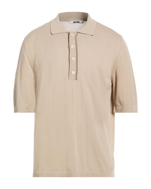 Grifoni Natural Sand Polo Shirt Cotton for men