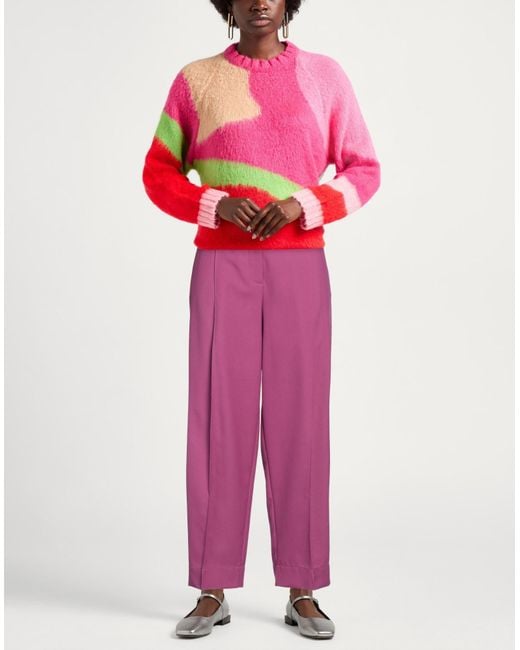 Ganni Red Pants Recycled Polyester, Ecovero Viscose