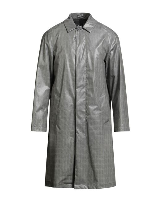 Hevò Gray Overcoat & Trench Coat Cotton, Polyurethane, Linen for men