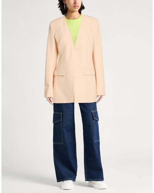 Patrizia Pepe Natural Apricot Jacket Polyester, Elastane