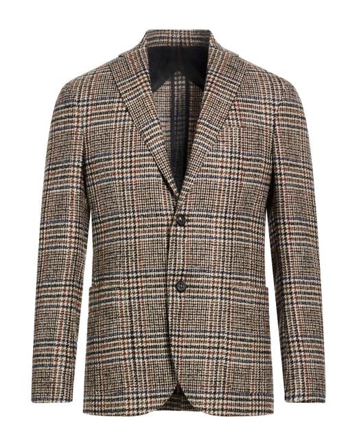Montedoro Brown Blazer Wool, Alpaca Wool, Polyamide, Elastane, Acetate for men