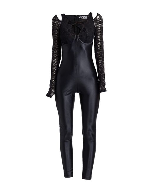 Versace Jeans Couture Black Jumpsuit Polyamide, Elastane
