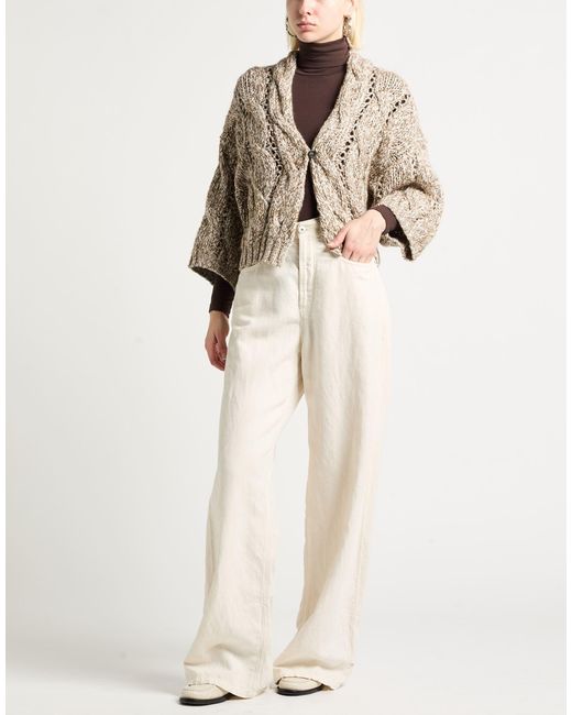Brunello Cucinelli Brown Cardigan Lambswool, Cashmere, Polyamide, Polyester, Mohair Wool