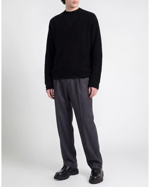 Laneus Black Turtleneck Wool, Polyamide for men
