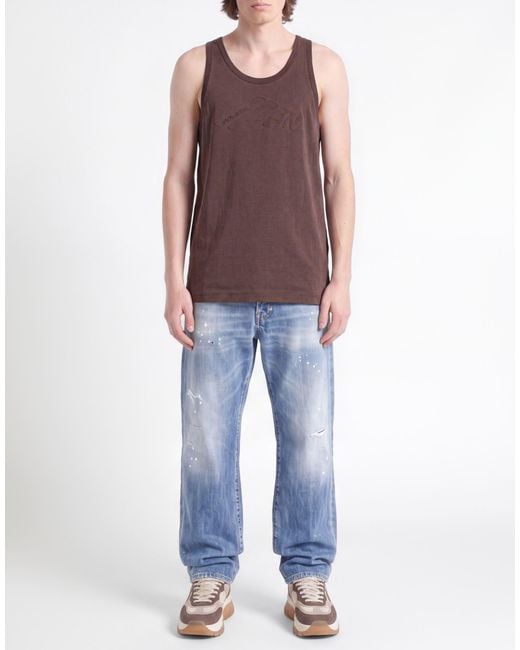 DSquared² Brown Tank Top Cotton for men