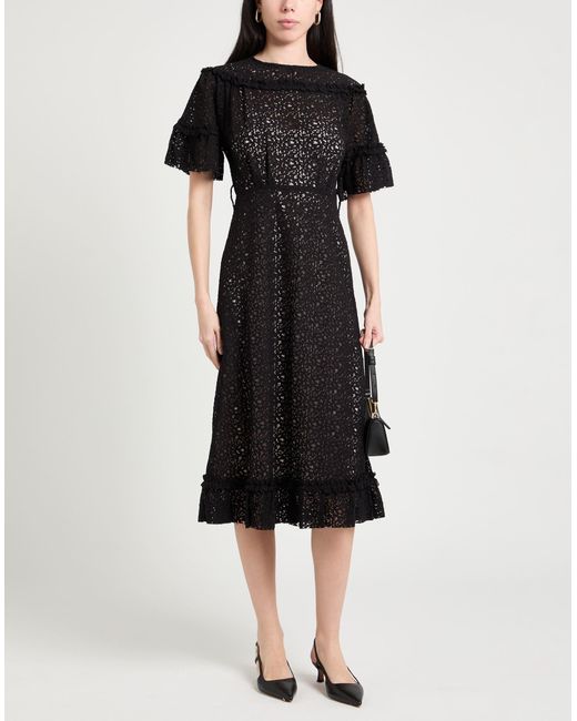P.A.R.O.S.H. Black P.A.R.O..H. Midi Dress Cotton, Polyamide