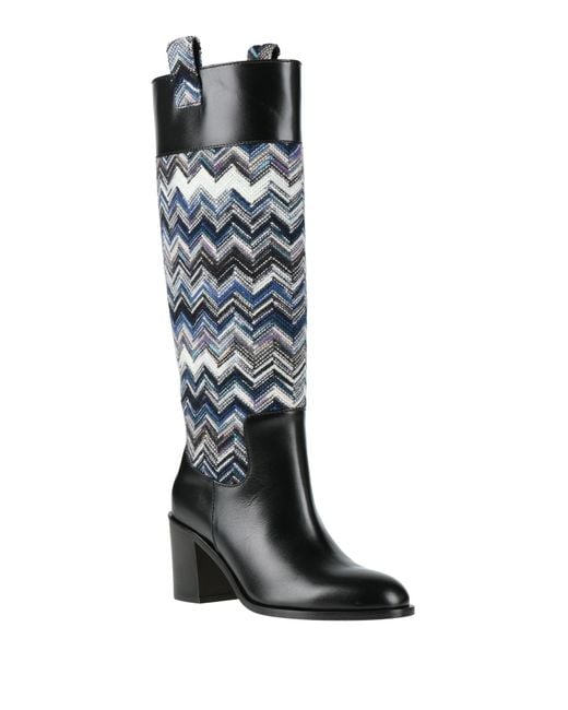 Missoni Black Boot Calfskin, Textile Fibers