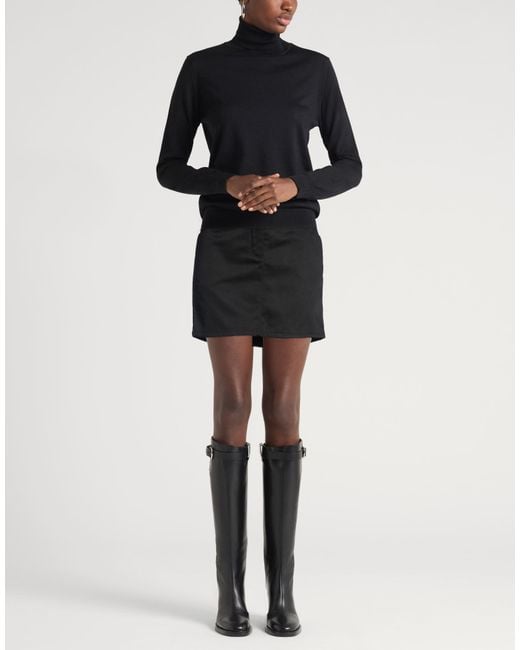 Courreges Black Mini Skirt Polyester, Cotton