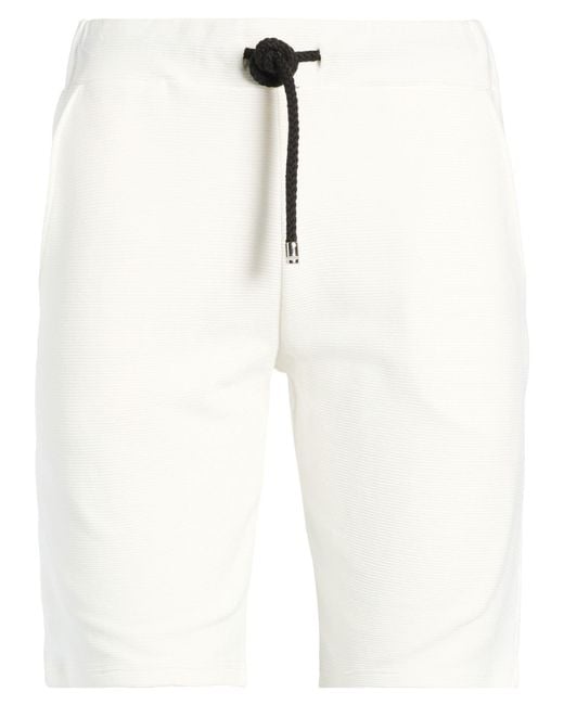 Takeshy Kurosawa White Shorts & Bermuda Shorts Cotton, Elastane for men