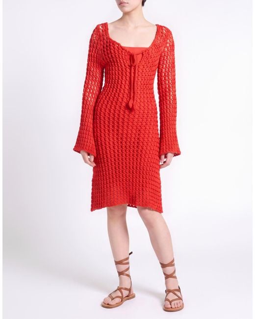 Moschino Red Midi Dress Cotton