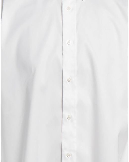 THOMAS REED White Shirt Cotton, Elastane for men