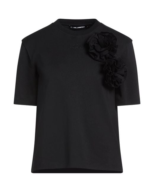 Karl Lagerfeld Black T-Shirt Organic Cotton