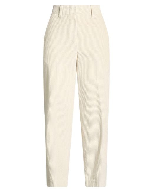Brunello Cucinelli White Pants Cotton, Brass