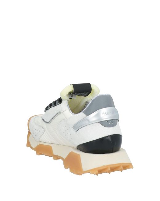 RUN OF White Light Sneakers Leather, Textile Fibers