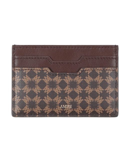 Amiri Brown Cardholder Leather, Zamak for men