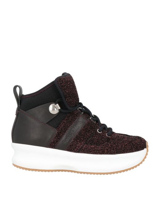 See By Chloé Black Sneakers Soft Leather, Textile Fibers