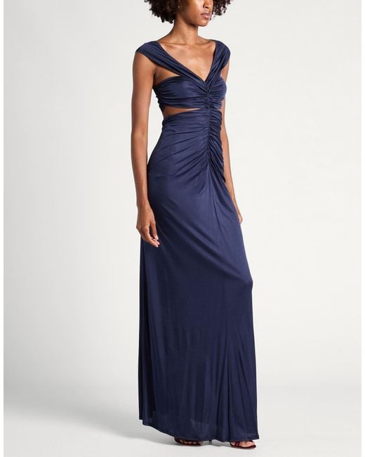 Atlein Blue Maxi Dress Viscose