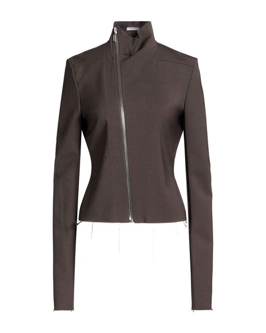 Rick Owens Black Jacket Virgin Wool, Polyamide, Elastane