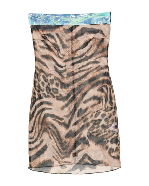Bella Venice Brown Mini Dress Polyester, Elastane