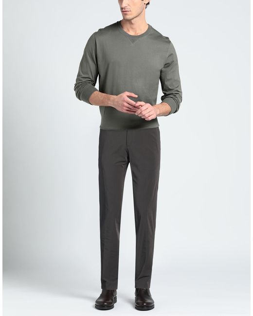 PT Torino Gray Charcoal Pants Cotton, Polyamide, Elastane for men