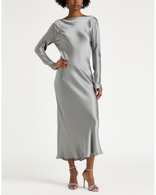 Antonelli Gray Midi Dress Acetate, Silk