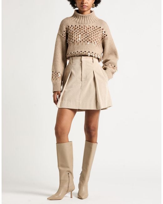 Brunello Cucinelli Natural Mini Skirt Cotton