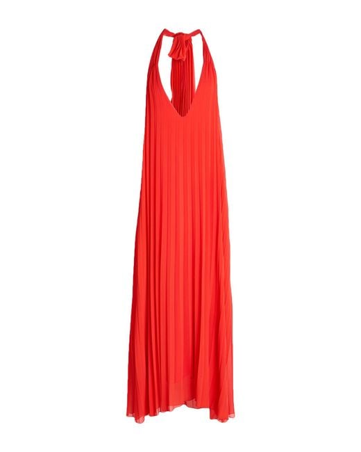 B.yu Red Maxi Dress Polyester, Viscose, Elastane