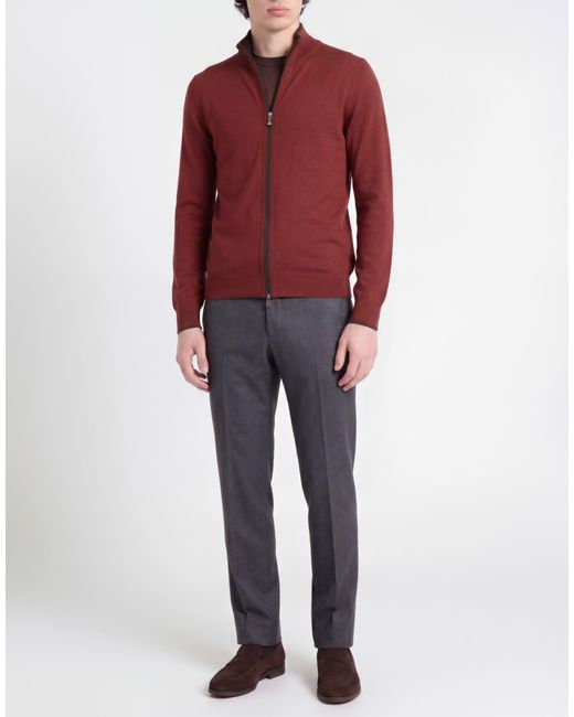 Gran Sasso Red Cardigan Virgin Wool for men