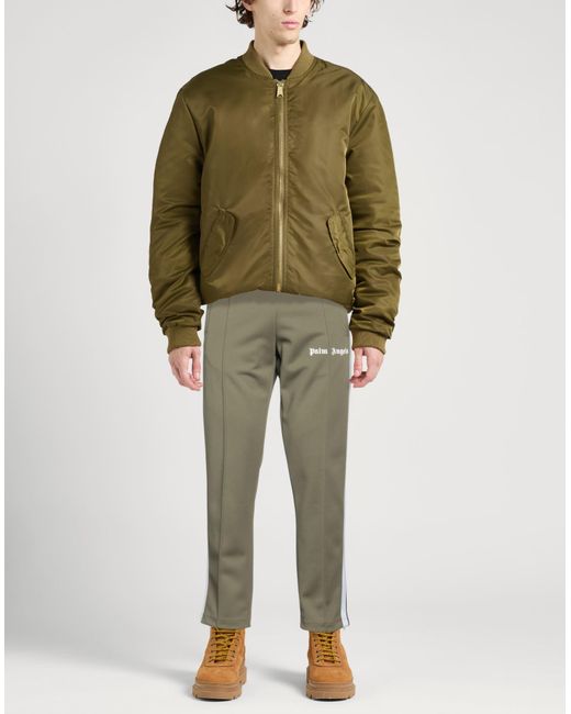 Palm Angels Green Military Pants Polyester for men