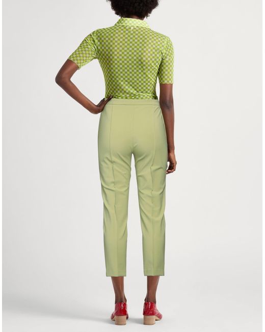 Elisabetta Franchi Green Light Pants Polyester, Elastane