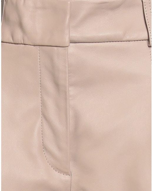 Peserico Natural Taupe Shorts & Bermuda Shorts Leather