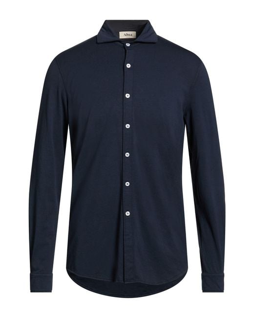 Altea Blue Midnight Shirt Cotton, Elastane for men
