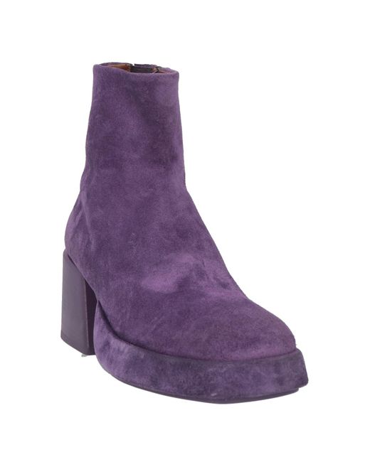 Marsèll Purple Ankle Boots Leather