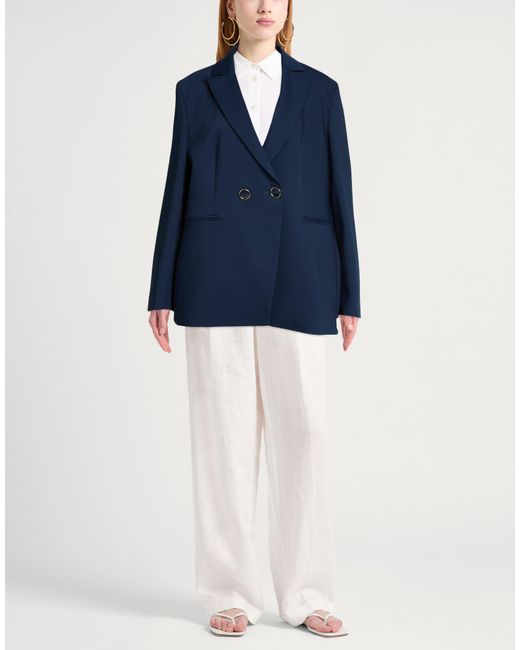 Diana Gallesi Blue Blazer Cotton, Polyester, Elastane