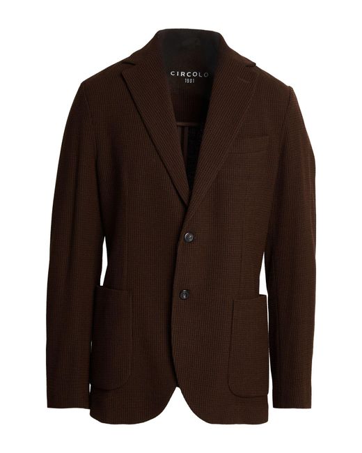 Circolo 1901 Brown Blazer Virgin Wool, Elastane for men