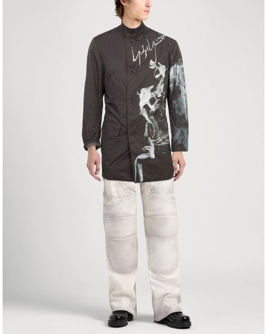 Yohji Yamamoto Gray Charcoal Puffer Acetate, Linen for men