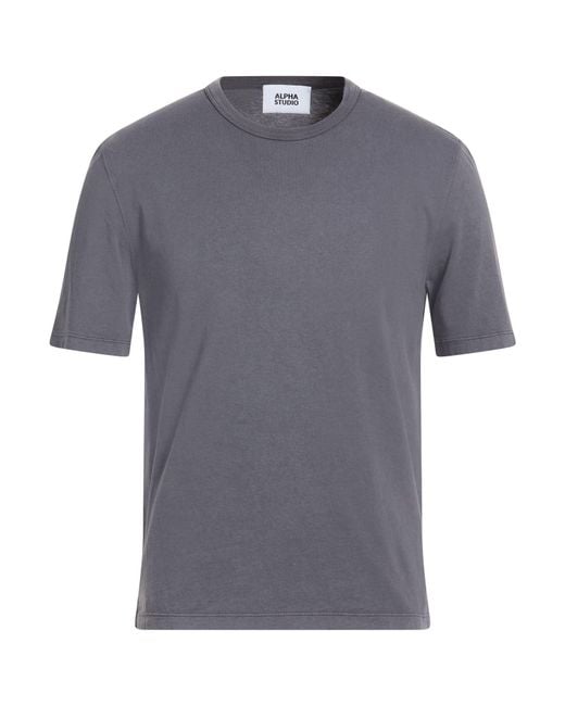 Alpha Studio Gray Lead T-Shirt Cotton for men