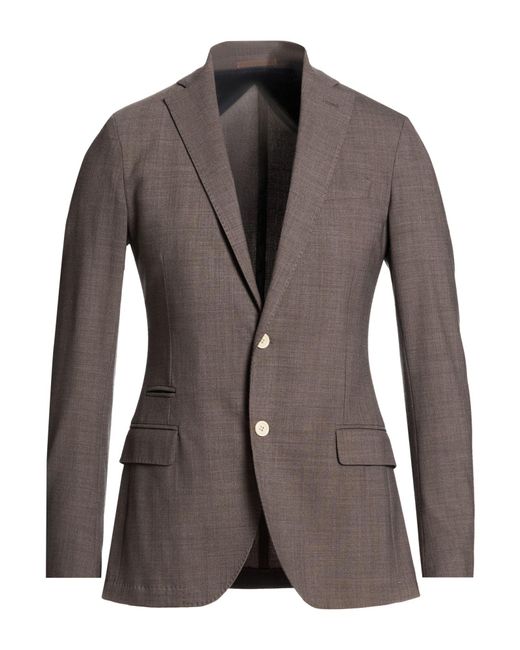 Eleventy Brown Blazer Polyamide, Wool, Elastane for men