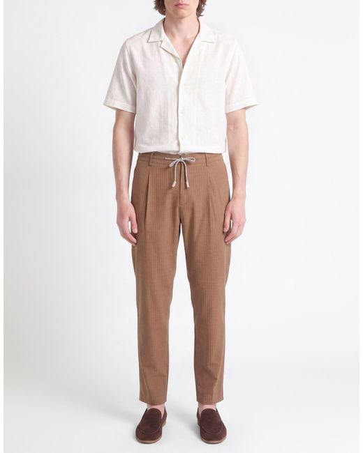 Eleventy Brown Light Pants Wool, Elastane for men