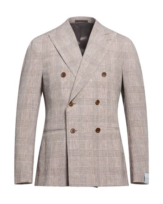 Caruso Gray Blazer Wool, Linen, Elastane for men
