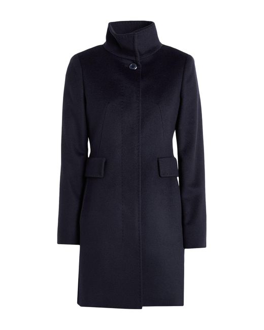 Max Mara Blue Coat Virgin Wool