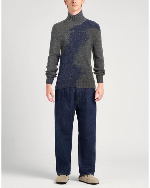 Messagerie Blue Turtleneck Baby Alpaca Wool, Polyamide, Wool for men