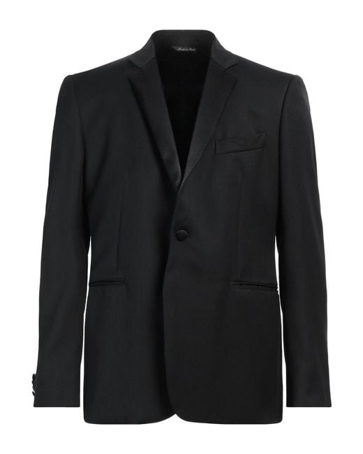 Brian Dales Black Blazer Polyester, Wool for men